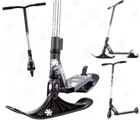 Трюковый самокат-снегокат PLANK CYCLE, черный