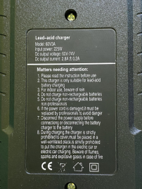 Зарядное устройство свинец 60V 7,5A Golf