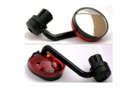 Зеркало заднего вида панорамное с фонариком STG, комплект (правое и левое)