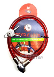 Замок тросовый 12х700 мм, 2 ключа, красный