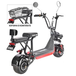 Электроскутер WHITE SIBERIA MINI R 1200W, черный